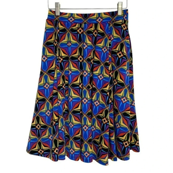 Lularoe XS multicolor‎ abstract colorful skirt - Picture 3 of 5